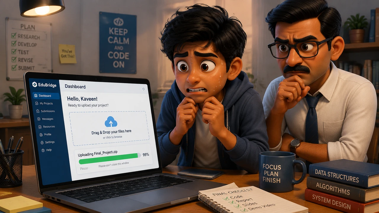 The website finally opened to a bright, friendly dashboard, and with shaking hands, Kaveen dragged his finished files into the upload box. He watched