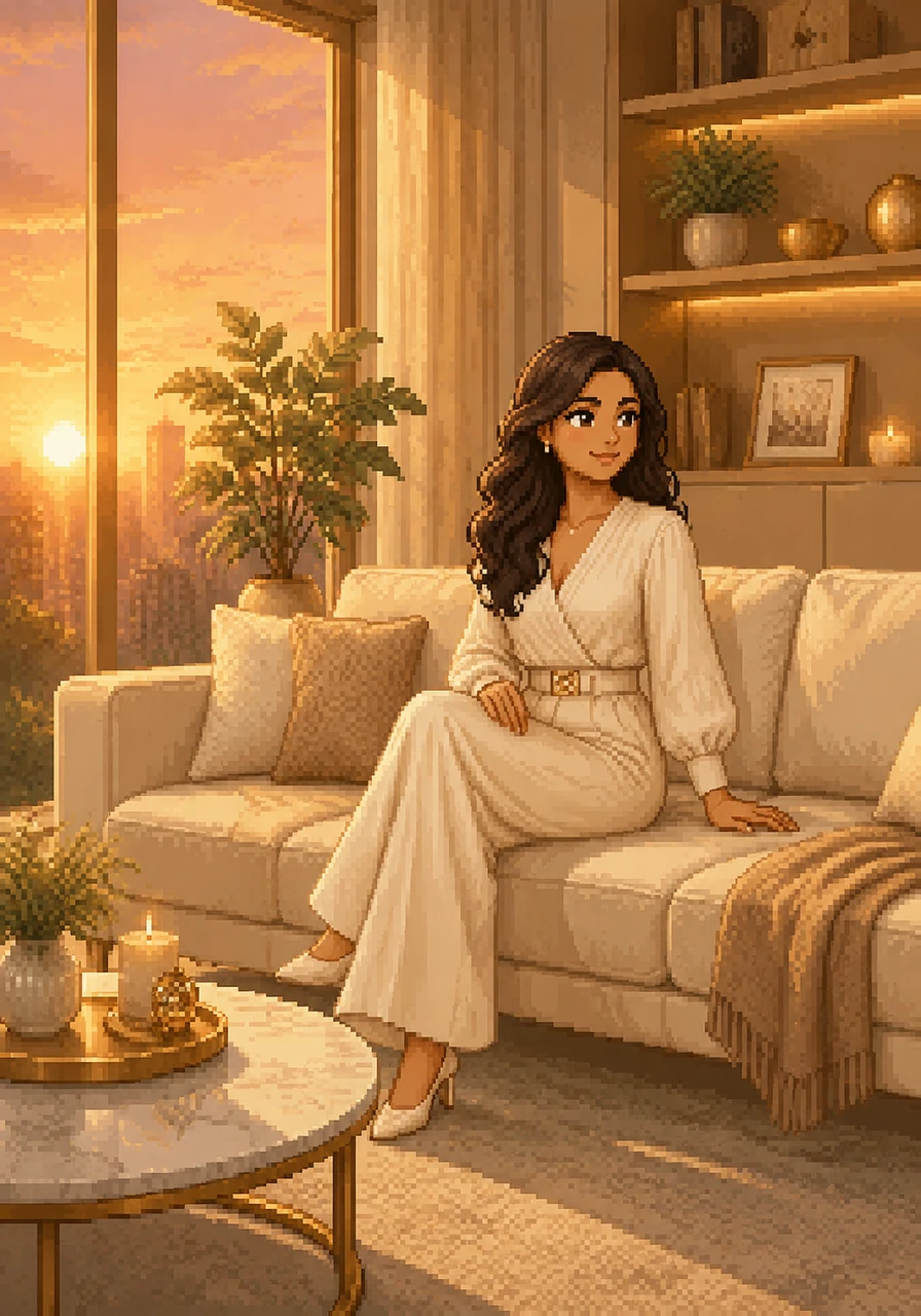 As the golden hour begins, Keerthi sits on the plush sofa and looks around at the harmony she has created. The realistic textures and soft shadows prove that her dream of a Glow lifestyle is finally a tangible reality.