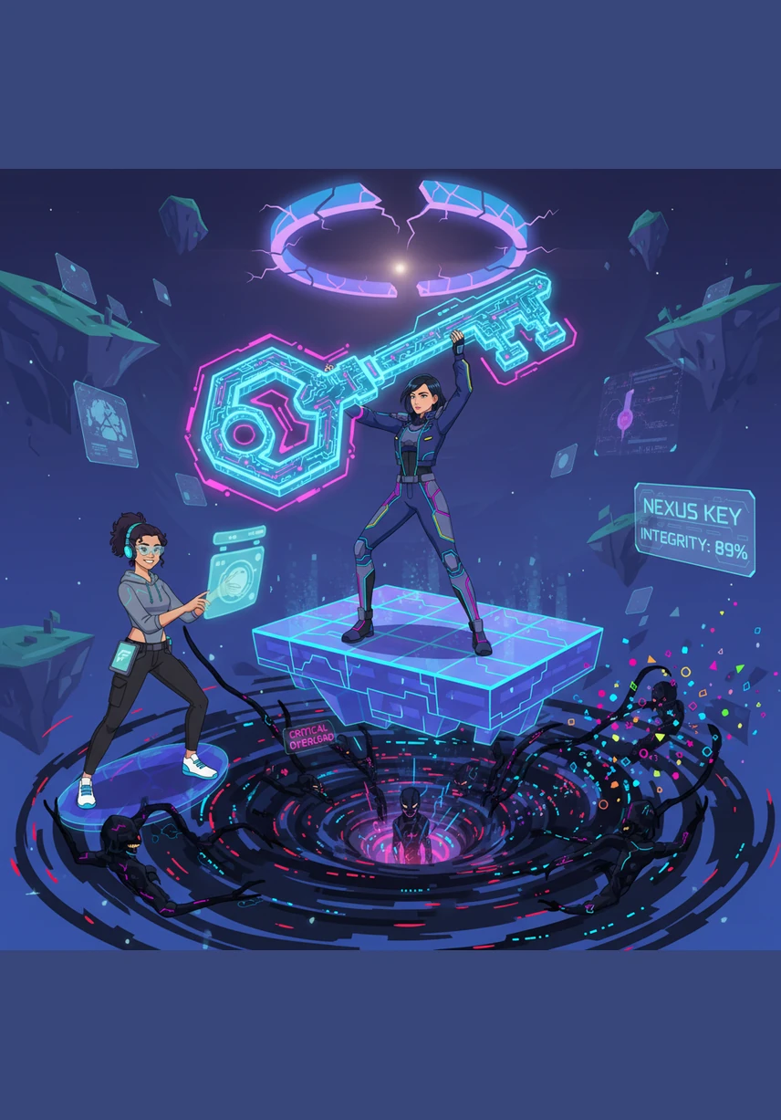 Begitu kunci dimasukkan, seluruh ruangan virtual meledak dalam simfoni warna-warni yang berkedip-kedip dengan sangat meriah. Tulisan berjalan 'Admin @byfaizah' muncul di layar, menyambut siapa pun yang berani masuk ke dalam dunia digital buatannya.