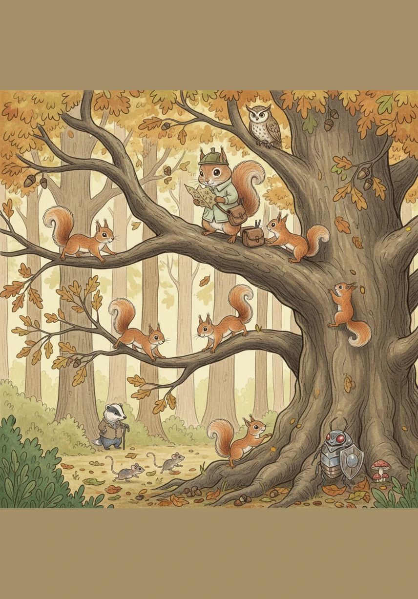 While others scurried aimlessly, Pip sat atop the Great Oak, meticulously noting which trees dropped their acorns early and which ones waited for the frost. He believed that the forest was telling a story through these numbers, if only someone would listen carefully to the rhythm of the seasons.