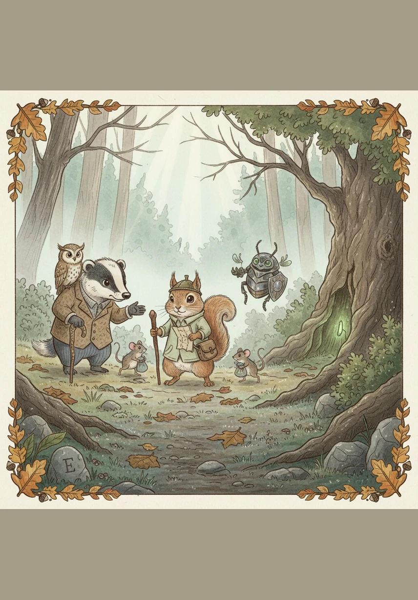 One chilly autumn morning, the forest animals gathered in a panic because the usual gathering spots were completely empty. Pip stepped forward into the clearing, unrolling a long vine map that showed the history of the forest’s harvest over the last five years.