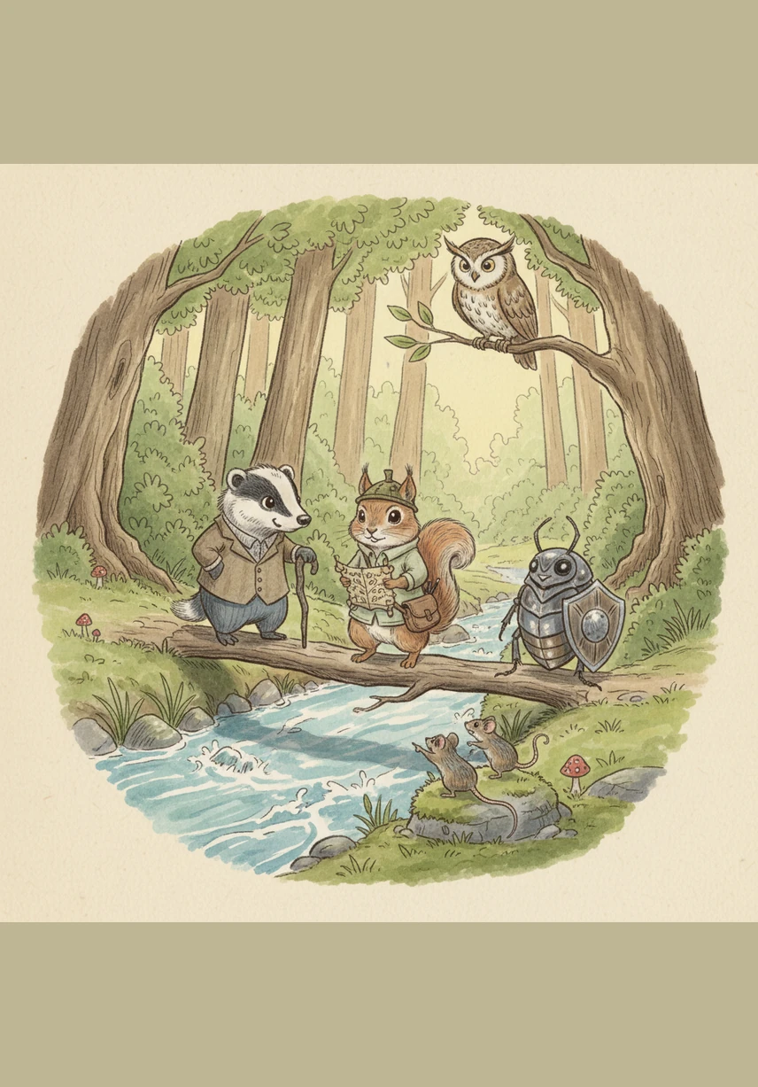 Led by Pip and his predictive map, the group journeyed past the withered bushes to the forgotten Sun-Drenched Slope. They were skeptical, as no one had found food there in many years, but Pip’s calculations remained steady and his confidence stayed high.