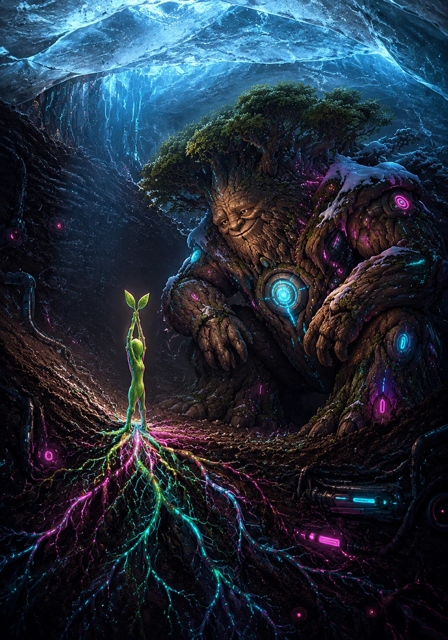 Deep underground, beneath the thick ice, Pip felt his roots stretching out further, digging deep into the rich, dark soil. He realized he was growing stronger and firmer every day, even if nobody could see it from the outside. Barnaby smiled down in the quiet dark, knowing the little sapling was learning the secret strength of patience.