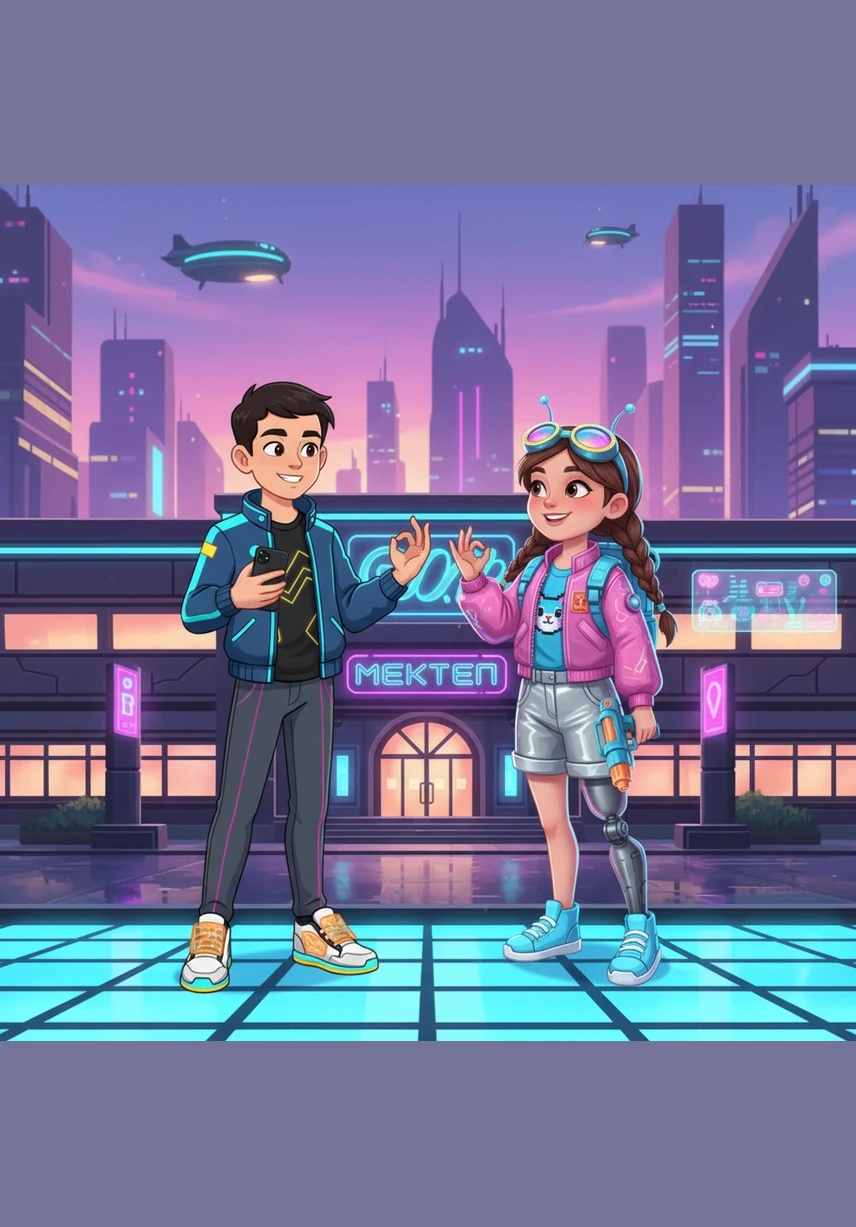 Мектептің алдында Али өзінің досы – өте сүйкімді герламен кездесті. Олар бүгінгі сабақтан кейінгі жоспарды талқылап, бәрі «О’кей» болады деп келісіп, сыныпқа қарай беттеді.