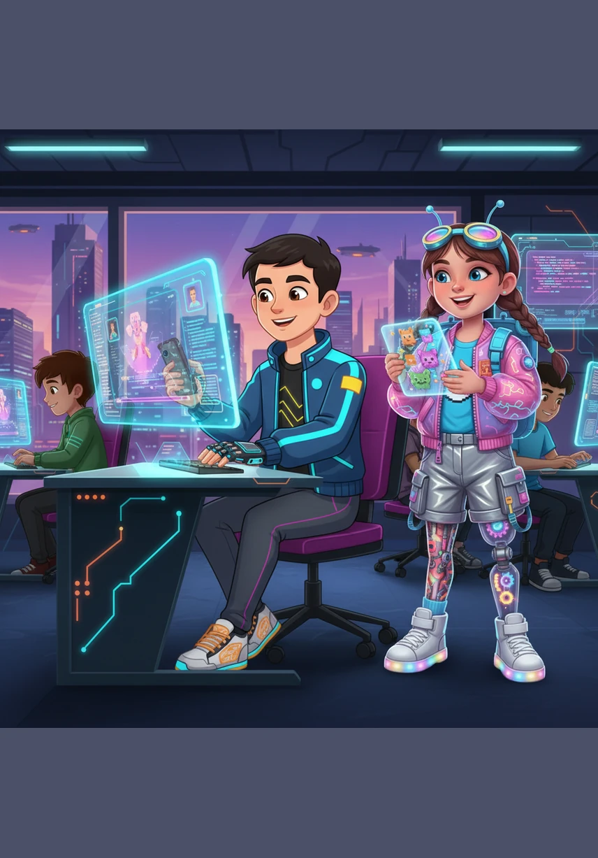 Информатика сабағында Али хай-тек құрылғыларын қолданып, онлайн ойын ойнауды үйренді. Оған заманауи технологиялармен жұмыс істеген өте ұнайды, өйткені бұл заманауи әлемнің бір бөлігі.