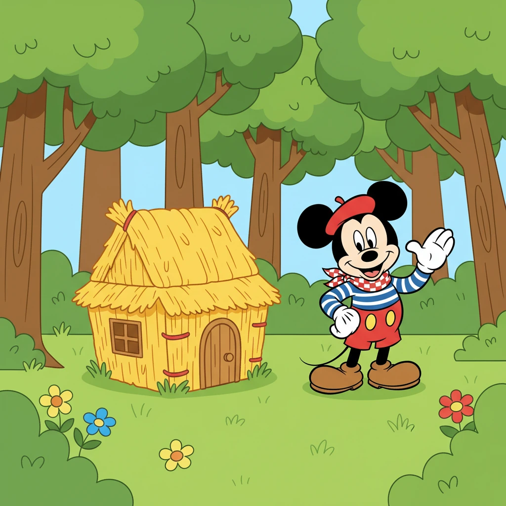 Le Loup et les Trois Petits Cochons chez Mickey