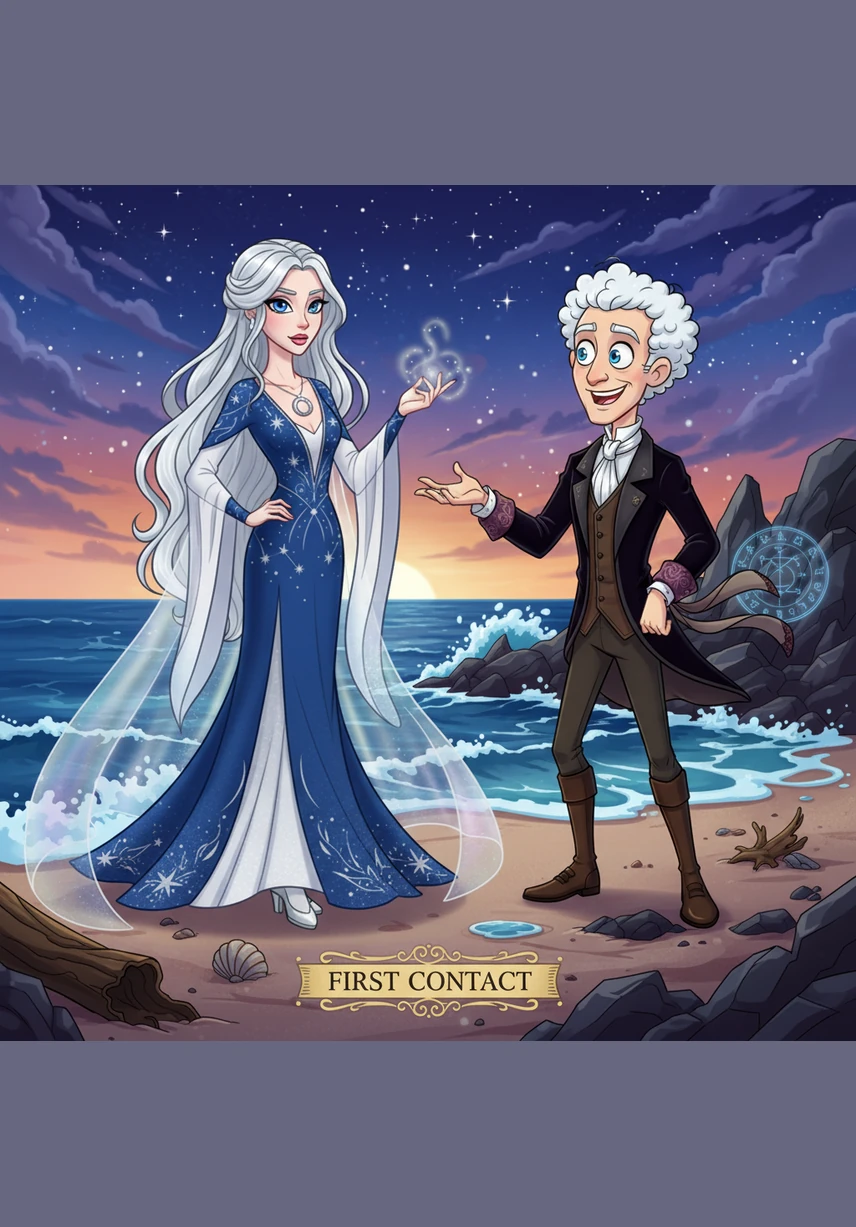 They meet on the shoreline where the water meets the sand, two souls finding harmony in the wild. The connection between them is silent yet profound, as if they have finally found what they were seeking along the coast.