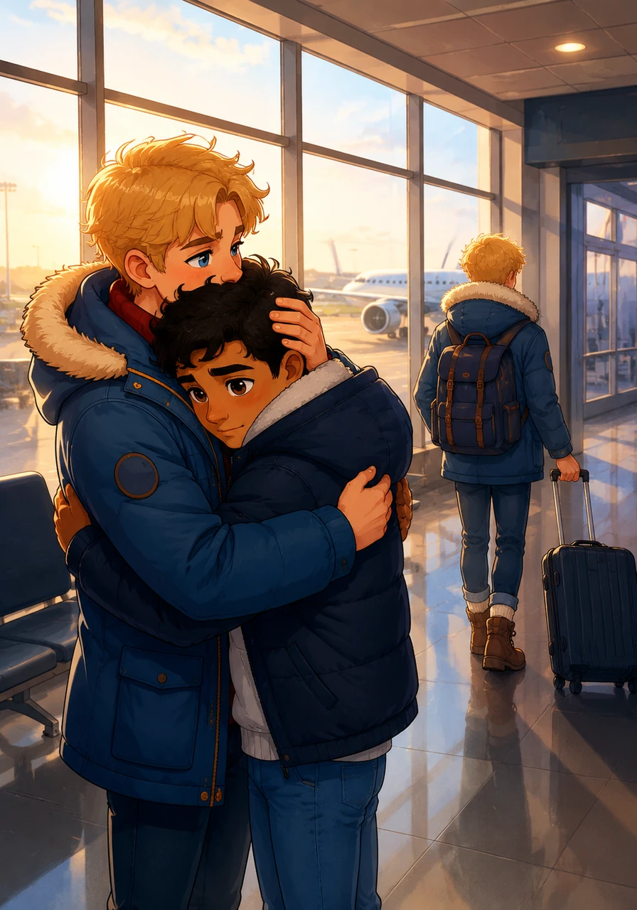 At the airport terminal, the morning light filters through the glass as they share one final, heartbreaking embrace. As Dominic walks toward his gate, Mateo realizes that while the flight is booked, the love they built in nine months will stay with him forever.