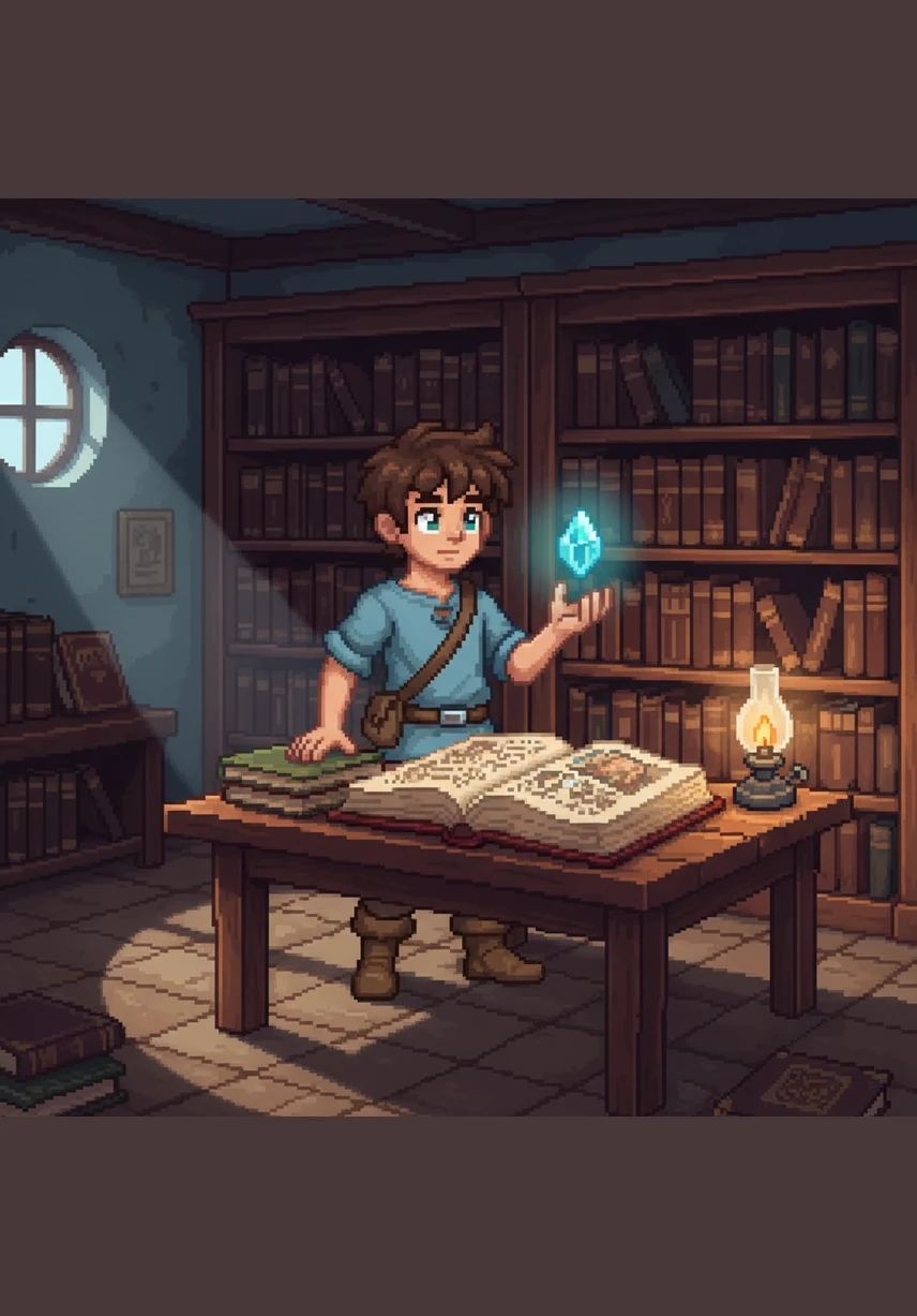 Leo lives in a small, quiet village where the nights are very dark because there is no electricity. He spends his afternoons in a tiny library, fascinated by old books that explain how the world works.