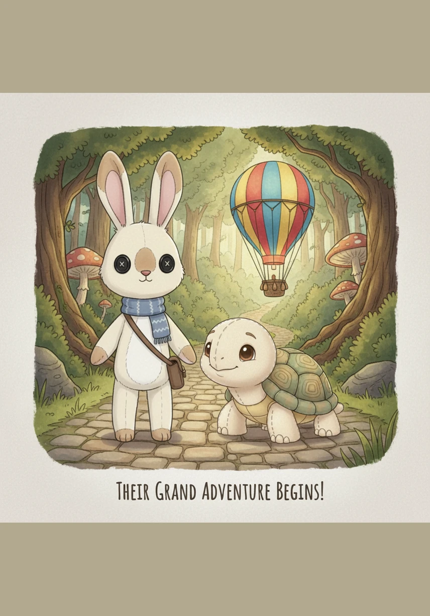 Benny felt fast and brave, believing he could handle any adventure on his own. With three giant hops, he zoomed past the bushes and deep into the shadows of the forest, leaving Mama Bunny’s worried voice far behind.