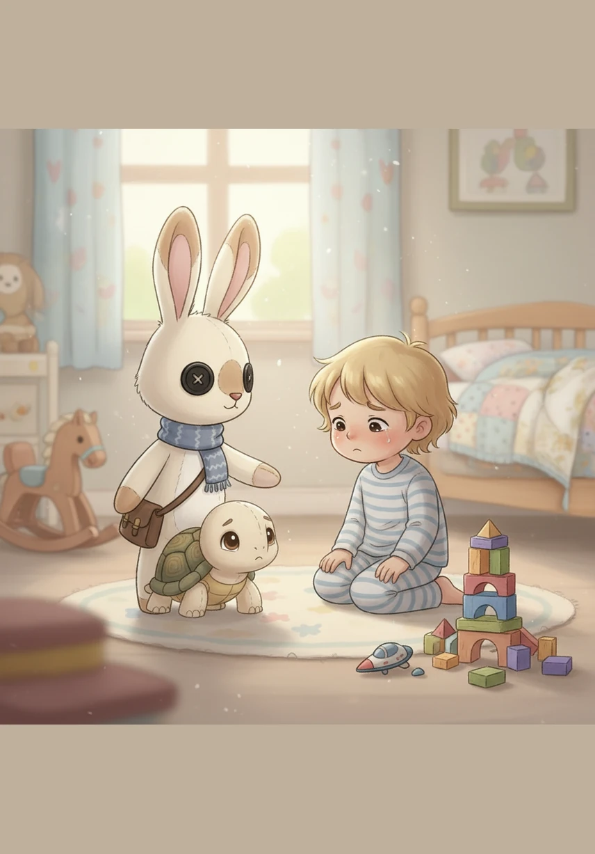 Benny snuggled close to Mama Bunny as the sun began to set, feeling safe and warm in her gentle embrace. He promised to listen next time, knowing that her words were meant to keep his adventures happy and his heart safe.