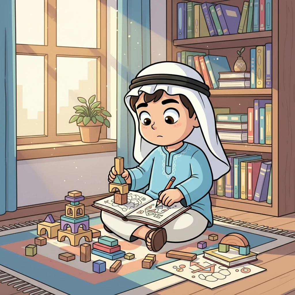 كان أخوه الأصغر، ذكي، مختلفًا تمامًا. كانت عينا ذكي مشرقتين وفضوليتين، وكأنهما تريان كل شيء، لكنه نادرًا ما يتحدث. كان يفضل قضاء وقته في الزوايا الهادئة، يبني تركيبات معقدة أو يرسم تصاميم دقيقة في دفتر ملاحظاته.