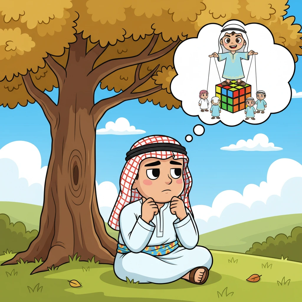 جلس فارس تحت شجرة بلوط قديمة، غارقًا في التفكير. لم يكن ذكي مجرد مشاغب؛ بل كان استراتيجيًا بارعًا، يدير الأحداث كعازف دمى ماهر، ويبدو أنه لا يفهم مشاعر الآخرين. أدرك فارس أنه بحاجة إلى نهج جديد للتعامل مع أخيه العبقري.