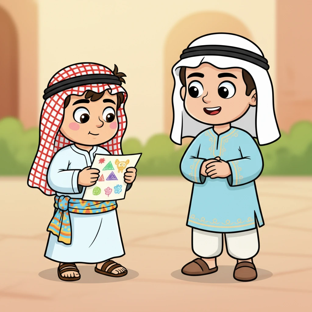 توقف ذكي، ناظرًا إلى الملاحظة والرسم. خفت تعبيره الذي لا يمكن قراءته عادةً قليلًا، وحل محله وميض فضول وربما لمحة إعجاب. نظر إلى فارس، الذي قدم ابتسامة دافئة ومتفهمة.