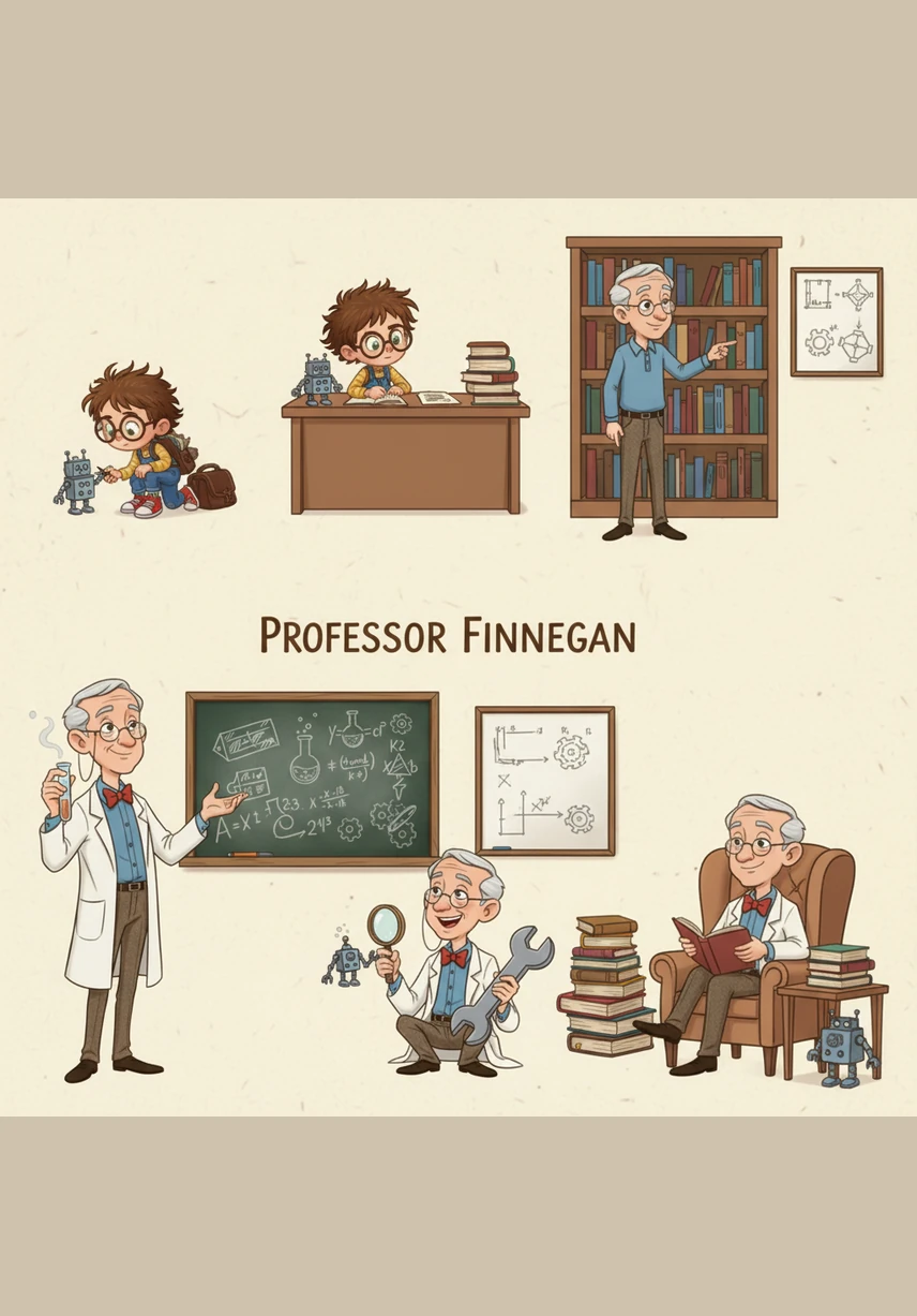 Years later, Curie wears a sleek silver spacesuit as she stands on the bridge of a high-tech laboratory orbiting a distant, colorful planet. Her lifelong habit of asking questions and challenging existing ideas has led her to the very edge of human discovery and technological progress.