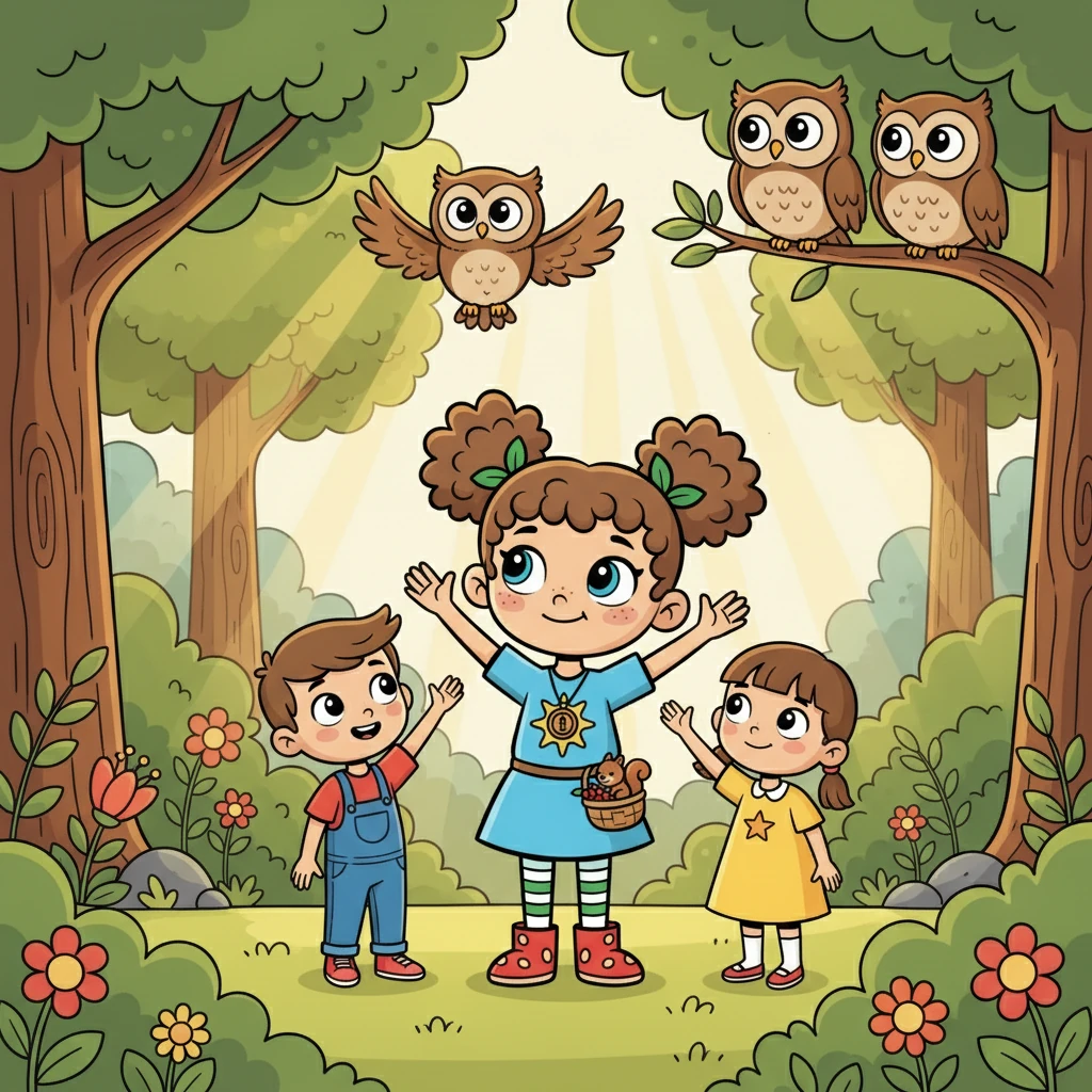 Depois de alguns dias, a coruja estava recuperada e pronta para voar. Bia, Leo e Nina a levaram de volta para a floresta, onde ela se juntou aos seus pais. Eles sentiram uma mistura de alegria e tristeza.