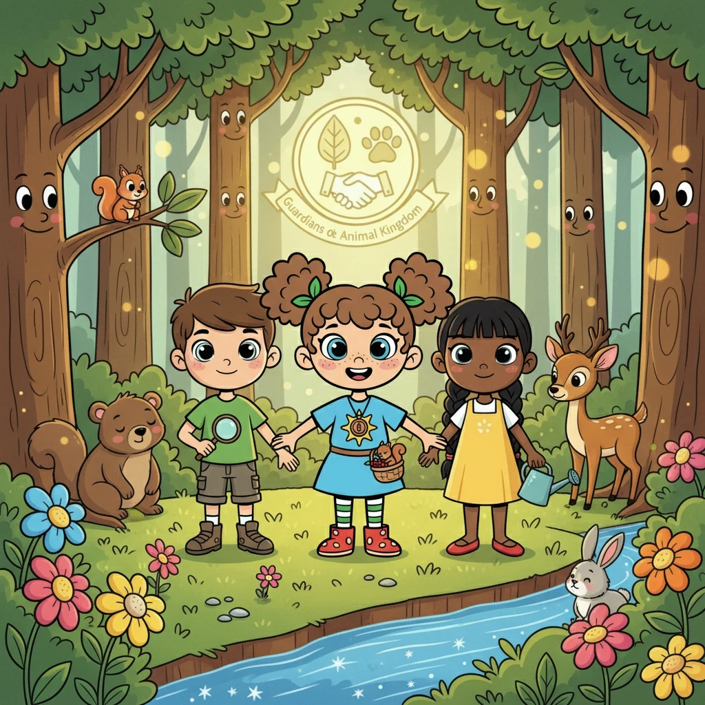 No final, Bia, Leo e Nina entenderam que ser guardião do reino animal era mais do que apenas cuidar dos animais: era sobre proteger a natureza, valorizar a amizade e acreditar no poder da união. Eles sabiam que, juntos, poderiam fazer a diferença.