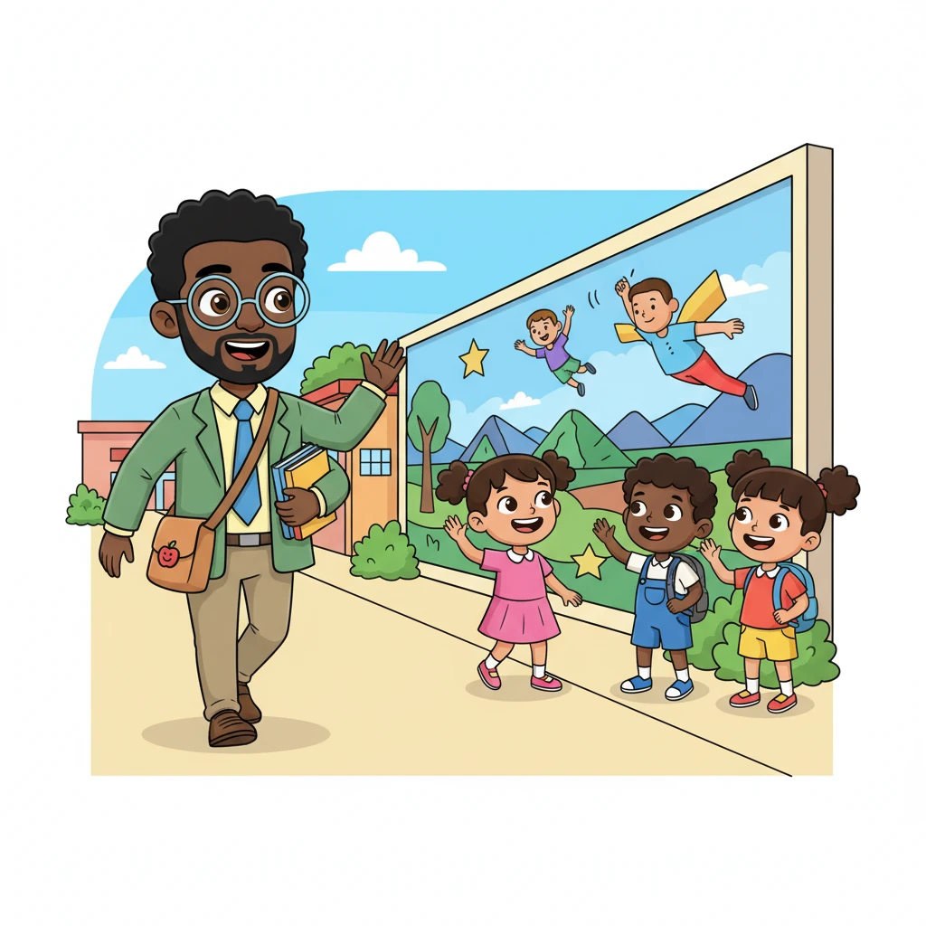 Further along, a cluster of students gathered by a vibrant mural depicting local heroes, stopped their lively conversation. Their faces, full of youthful energy, turned towards Mr. Okorie. They offered polite "Good mornings," their small hands waving enthusiastically.