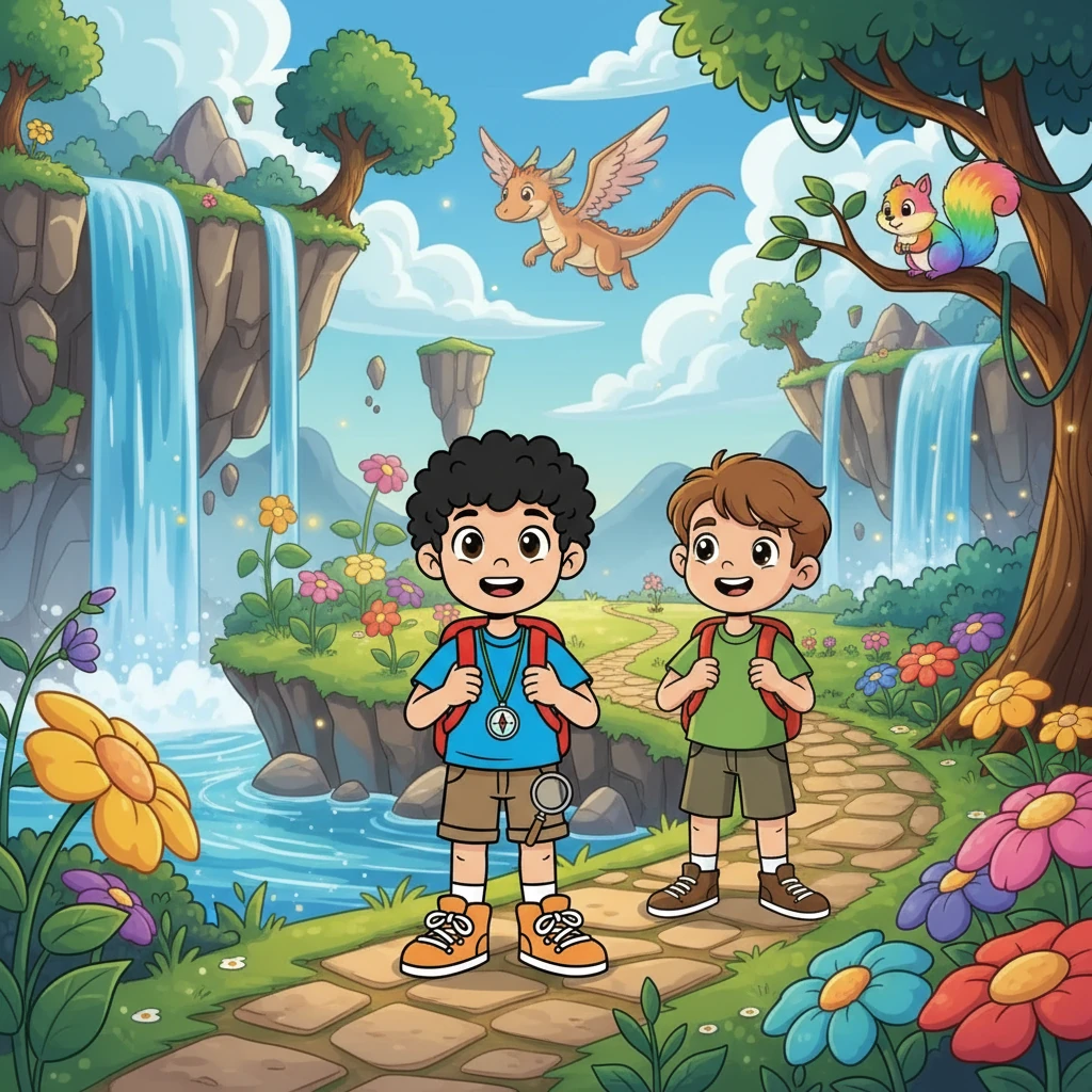 Finalmente, Zé e Chico chegaram à Ilha Encantada. O lugar era ainda mais mágico do que no mapa, com paisagens deslumbrantes e animais fantásticos. Zé, feliz, sabia que essa seria uma aventura inesquecível.