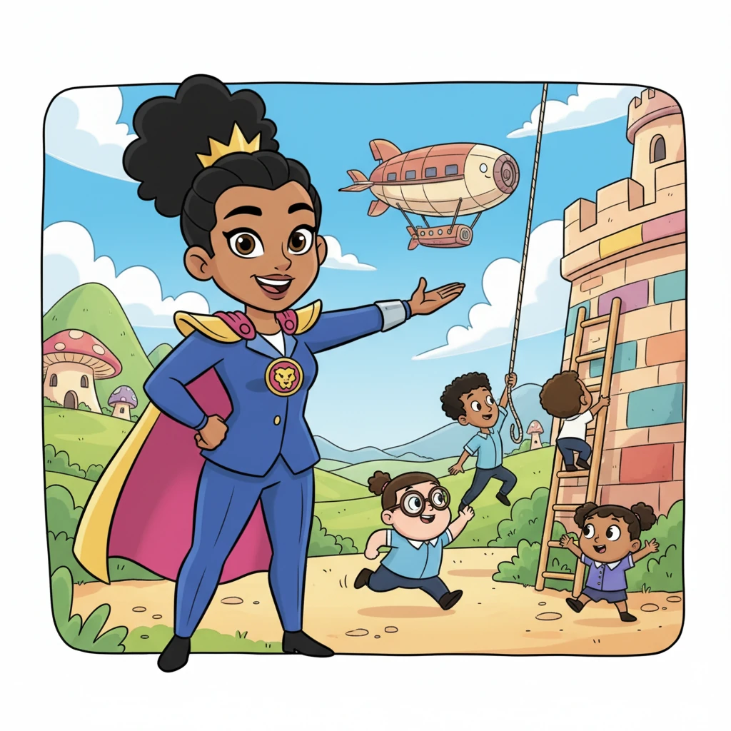 Lyra turns, a confident smile gracing her lips, and gestures with a graceful sweep of her arm. She issues clear, concise commands to her eager team, her voice resonating with unwavering confidence. Her team springs into action, trusting her every word and ready to follow her lead.