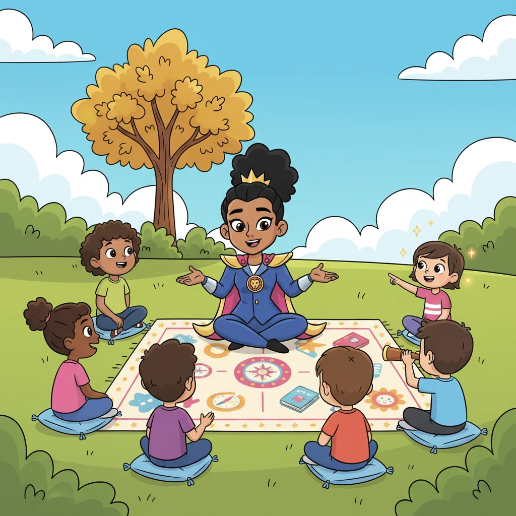 Lyra gathers a group of young aspiring leaders, sharing stories of courage and the importance of thinking creatively. She encourages them to dream big and always lead with kindness and wisdom. Her words ignite sparks of inspiration in their eager eyes, promising a bright future.