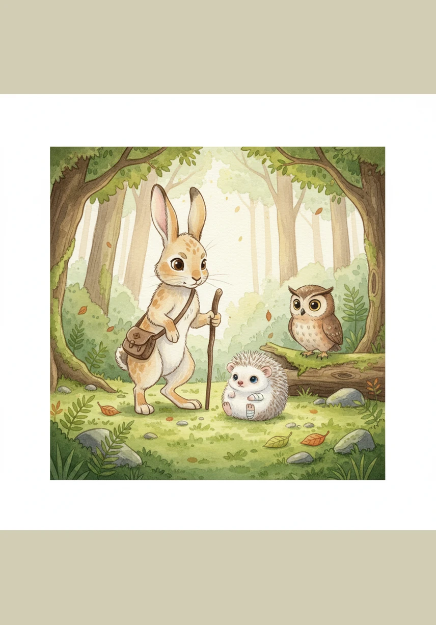 Тимка пошёл дальше и вскоре услышал тихий плач в зарослях колючего кустарника. Маленький ёжик запутался в острых ветках и никак не мог выбраться на свободу самостоятельно.