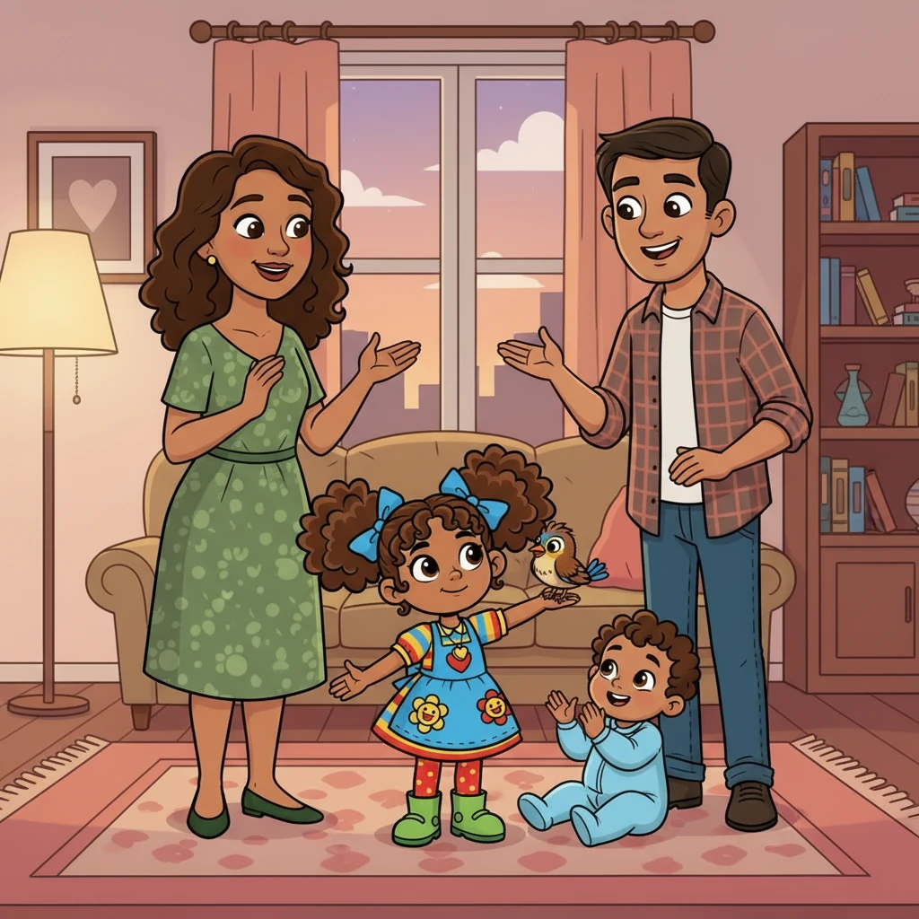 Back home, Lia asked her parents if they could help the bird. Mama nodded with a smile, and Papa agreed. Baby Ben clapped his hands with excitement. They all wanted to help.