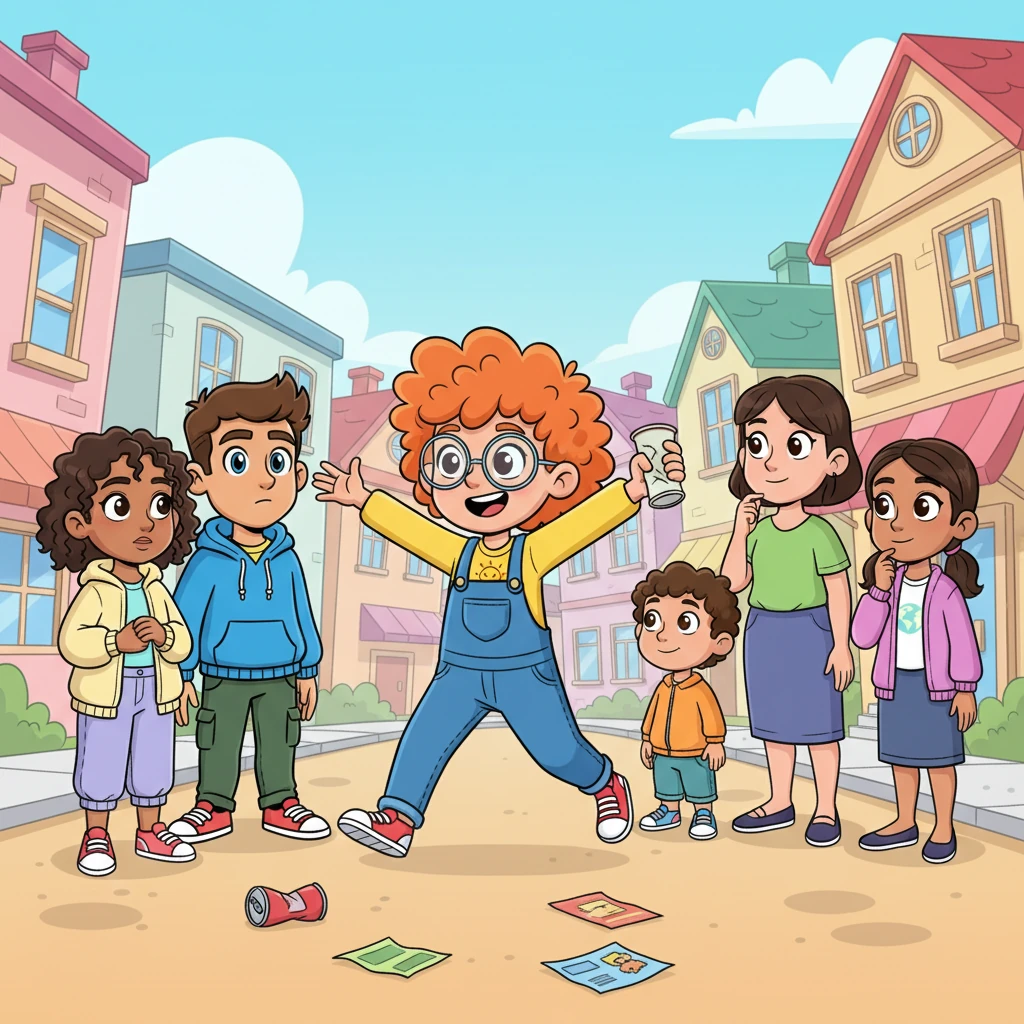 Pip scurried around Brightville, excitedly telling friends and neighbors about the litter in Sunny Park. With animated gestures, Pip explained how a little bit of mess could make a big difference in how everyone felt about their shared space. Soon, a small crowd gathered, listening intently.