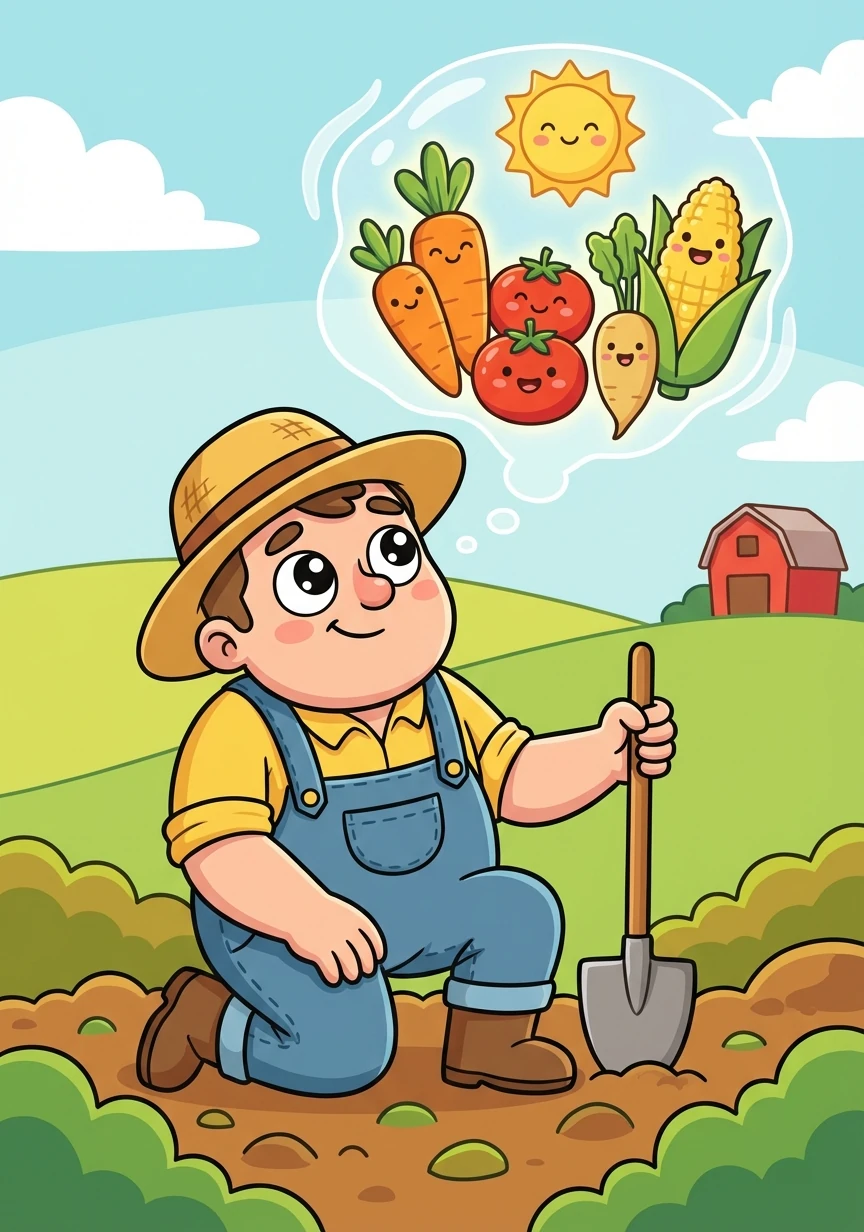 Farmer Finn gazed out at his farm, wondering how to make his crops even better. He dreamed of understanding the soil like never before.