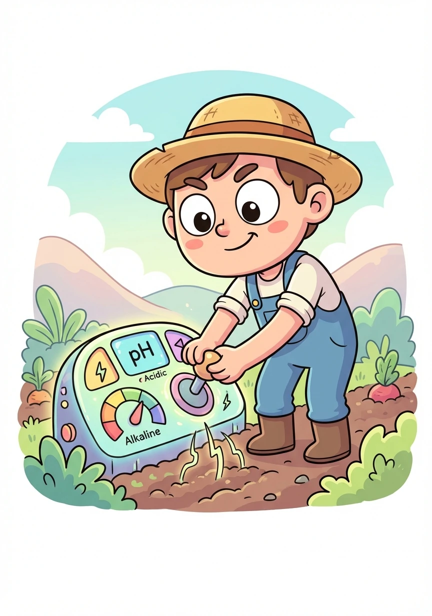 The dashboard also revealed the soil's pH, telling Finn if it was too acidic or alkaline. He adjusted it to create the perfect balance.