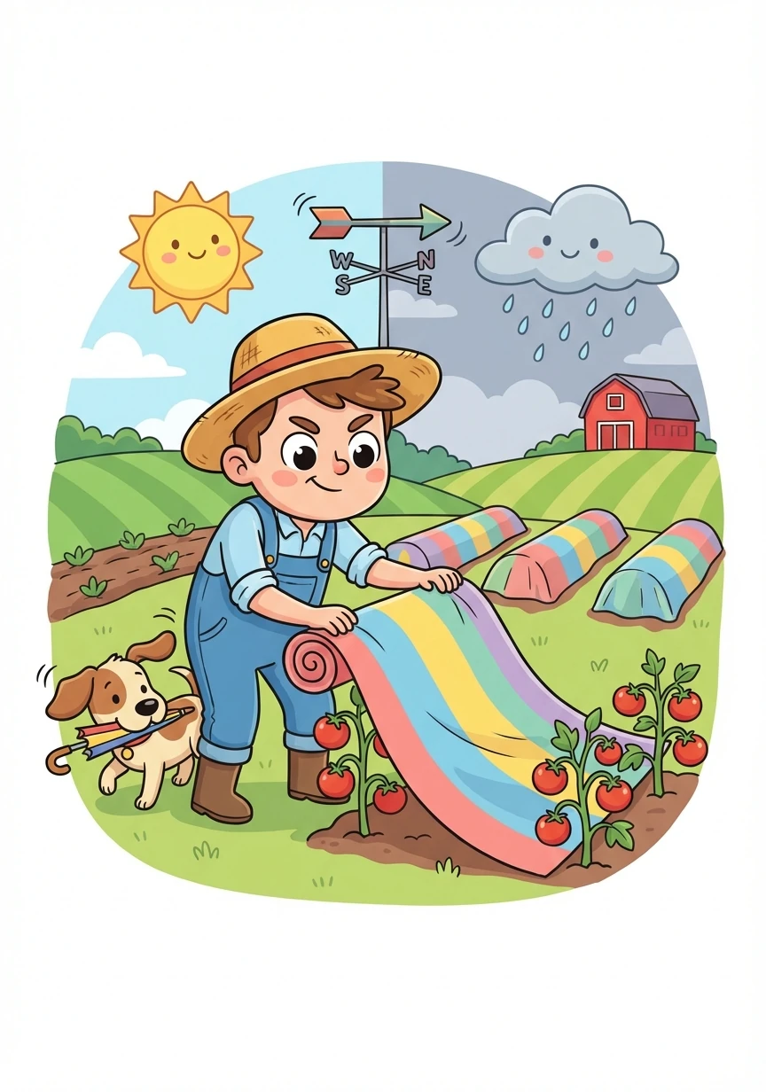 The weather forecast helped Finn prepare for sunny days or rainy weeks. He could protect his crops from extreme conditions.