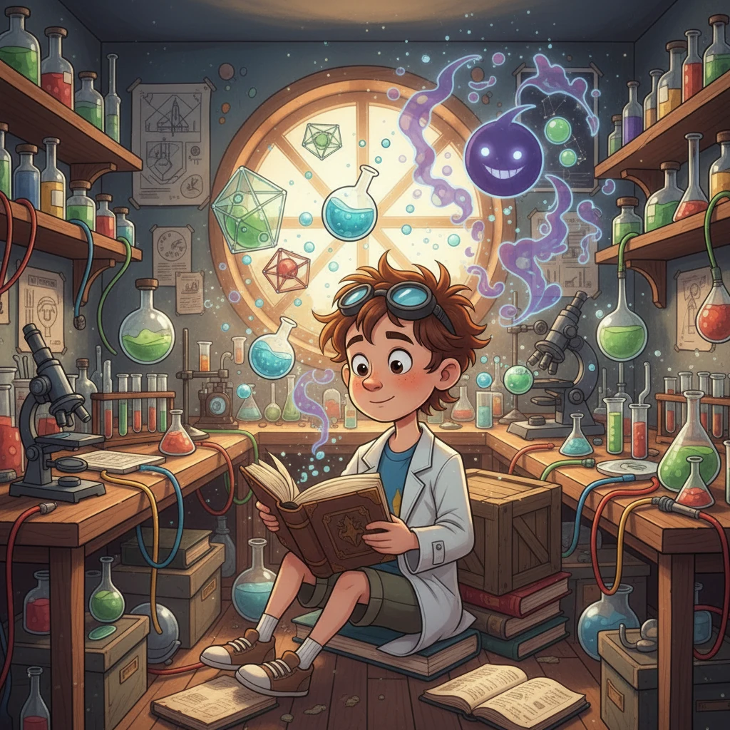 יום אחד, איתמר מצא ספר ישן על יסודות הכימיים. הוא קרא על פלואור, היסוד הפעיל ביותר, שרצה להכיר אותו מקרוב. דמיונו של איתמר התמלא תמונות של חומרים מסתוריים.