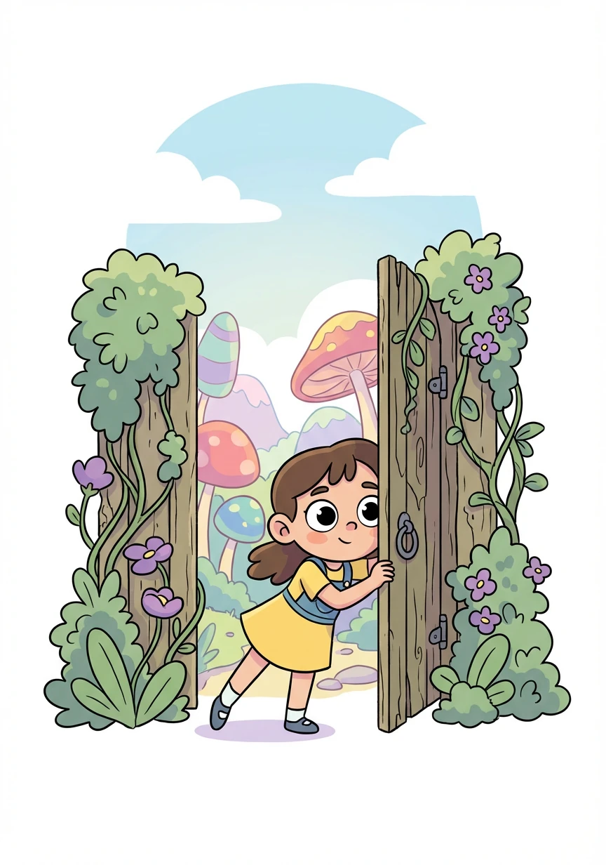 Flora, a curious young girl, discovers a hidden gate covered in vines behind her house. Intrigued, she pushes it open and steps into a world unlike any she's ever seen.