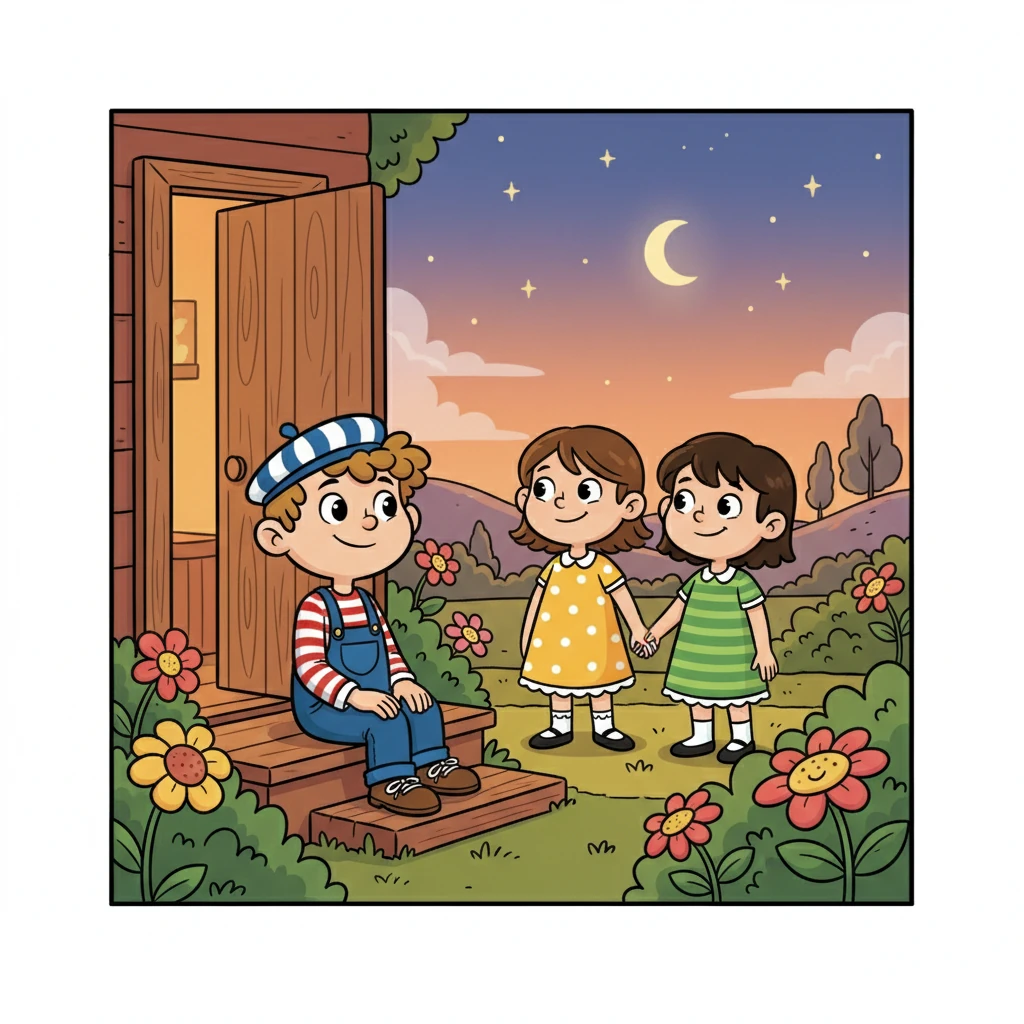 Le soir, après le départ des amis, Émile, assis sur le pas de la porte de la cabane, a regardé ses sœurs. Il a compris que même s'il était le seul garçon, il n'était jamais seul.