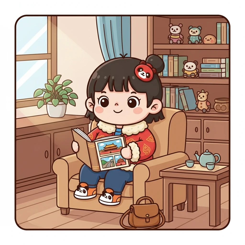 回到温暖的家，秋宝翻看着在北京的照片，回忆着旅途中的点点滴滴，脸上露出了甜美的笑容。她知道，这次旅行将成为她美好的童年回忆。