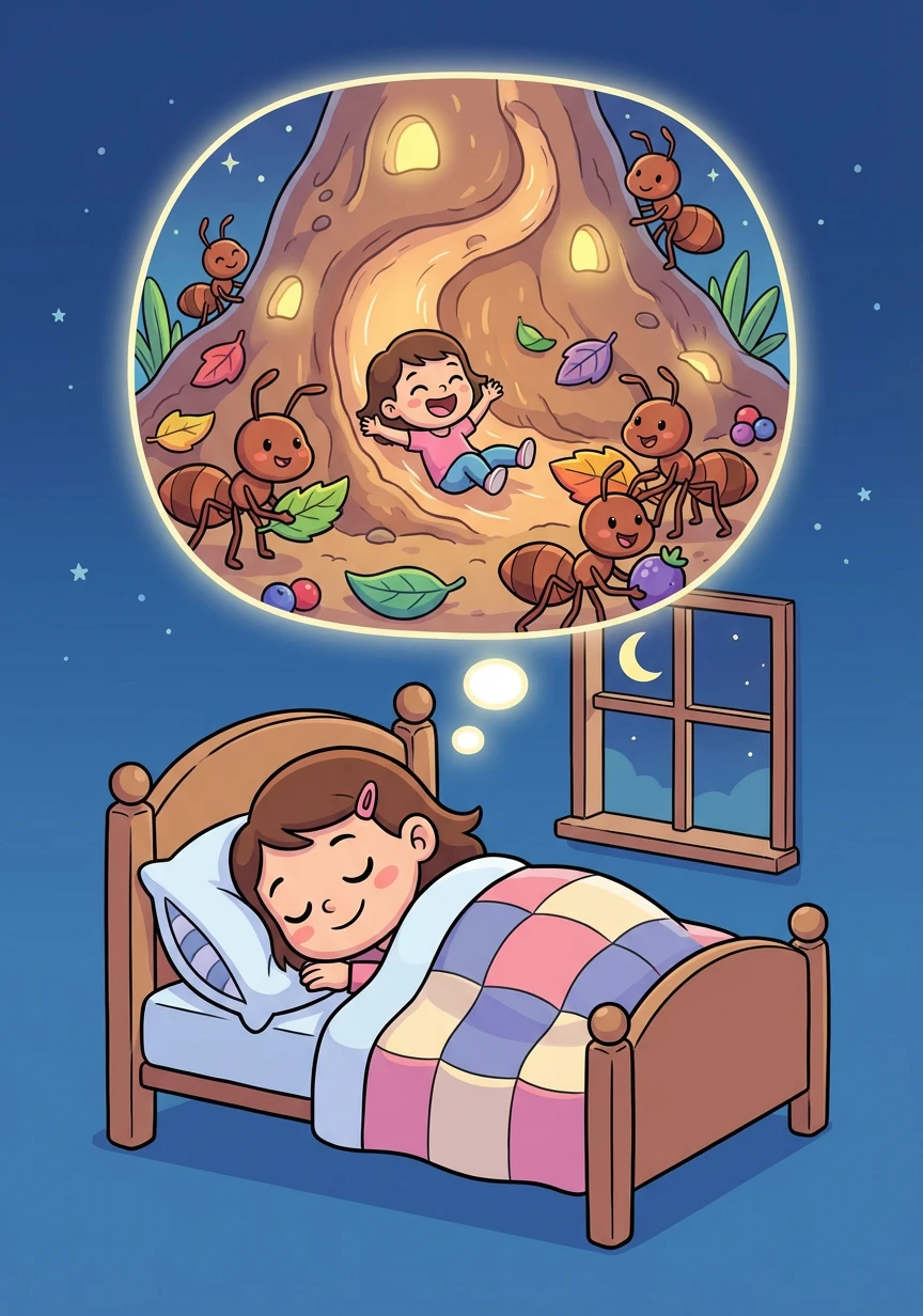 That night, Antoinette dreamt of ants, of hills, and of the amazing world that existed right beneath her feet. She knew that her adventure with the ants was just the beginning of a lifelong journey of discovery.