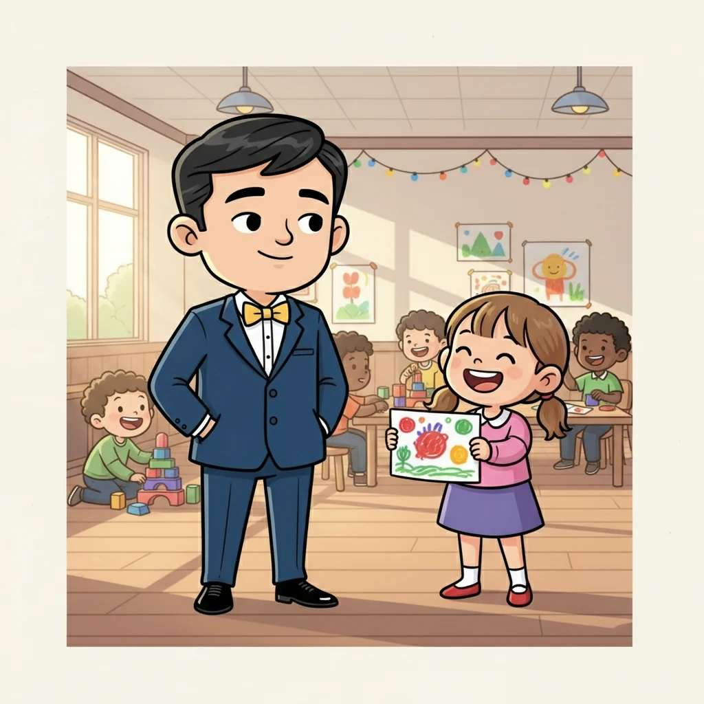 Alex stands there, his CEO facade slightly cracked. But seeing Lily's happy face, he realizes that the real reward is being kind, even if it doesn't involve crumpled cash or red envelopes.