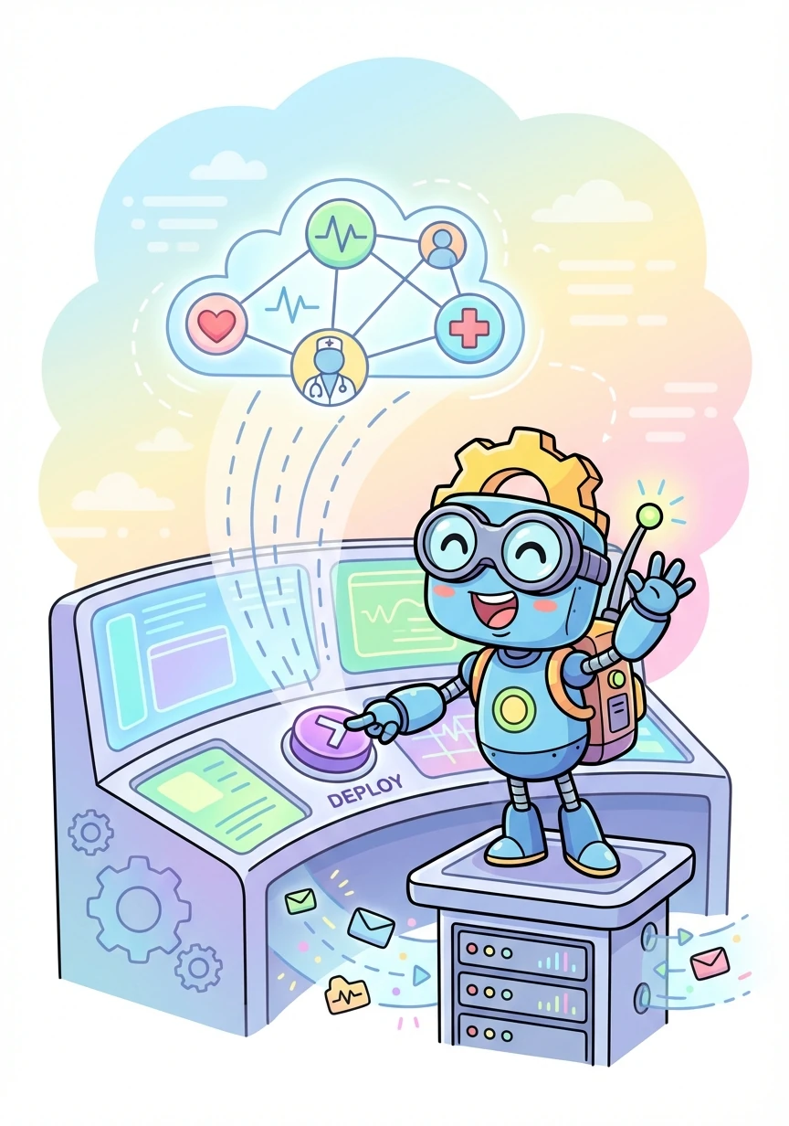 Finally, Arnie deployed the API, proud of his creation. The system was now ready to collect and share vital signs, empowering doctors and patients with valuable health information.