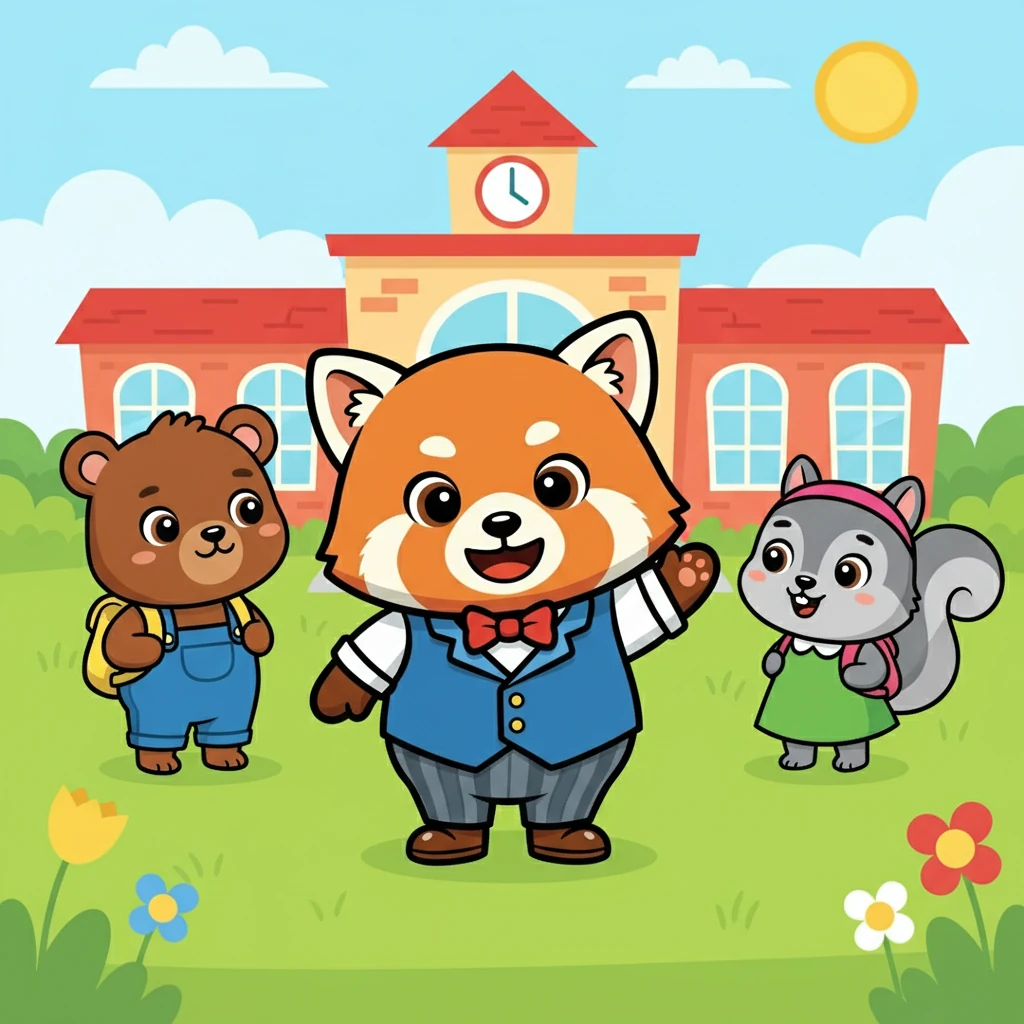 No dia seguinte, Bento foi à escola. Ele cumprimentou seus amigos com um sorriso e um "Bom dia!". Ele percebeu que isso fez todos se sentirem mais felizes.