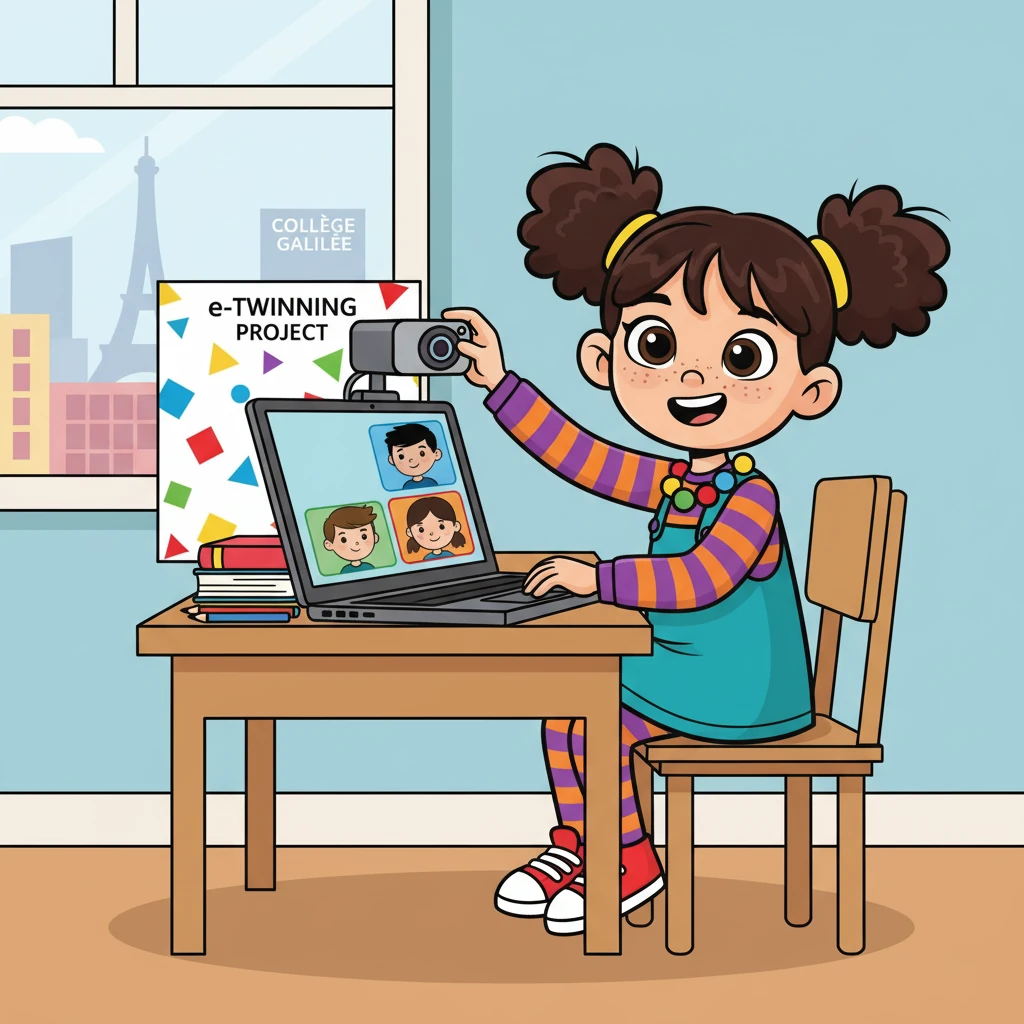 Sophie, a bright-eyed student from Collège Galilée in France, adjusted her webcam. Today was the day! She and her classmates were about to meet students from Spain and Turkey for an exciting e-Twinning project.