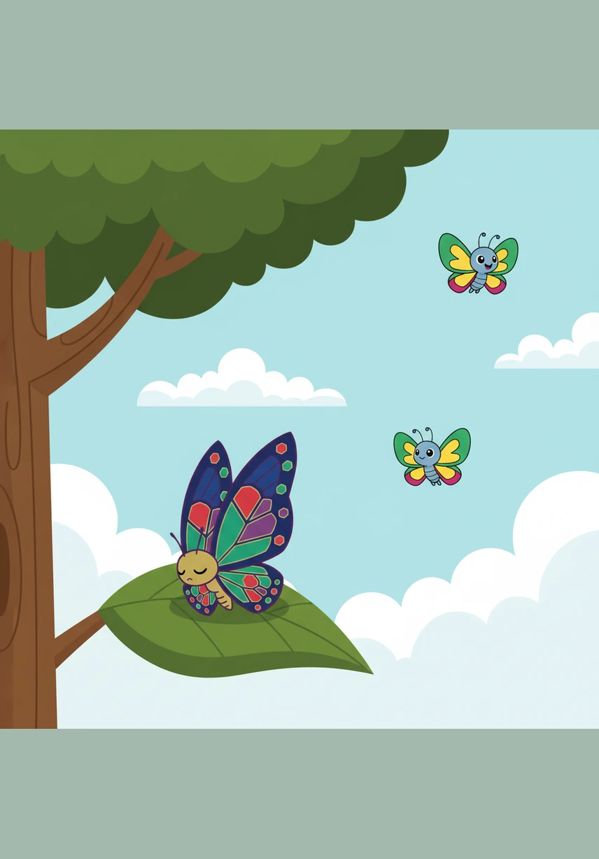 Trisha would always shake her head and reply that she was too scared to leave her tree today. She watched Mark fly away into the distance before curling up to fall into a deep, peaceful sleep.