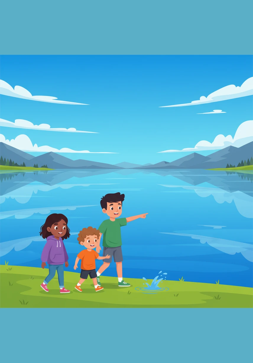 In her dream, Trisha found herself walking along the shore of a crystal-clear lake that stretched as far as the eye could see. The water was so still and blue that it looked like a giant mirror resting on the grass.