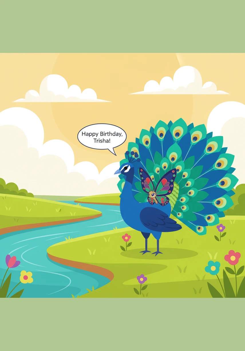 A friendly peacock named Nick stepped beside her and explained that the reflection was his, but her own wings were just as special. He told her that she didn't need to be a peacock to be brave and beautiful.