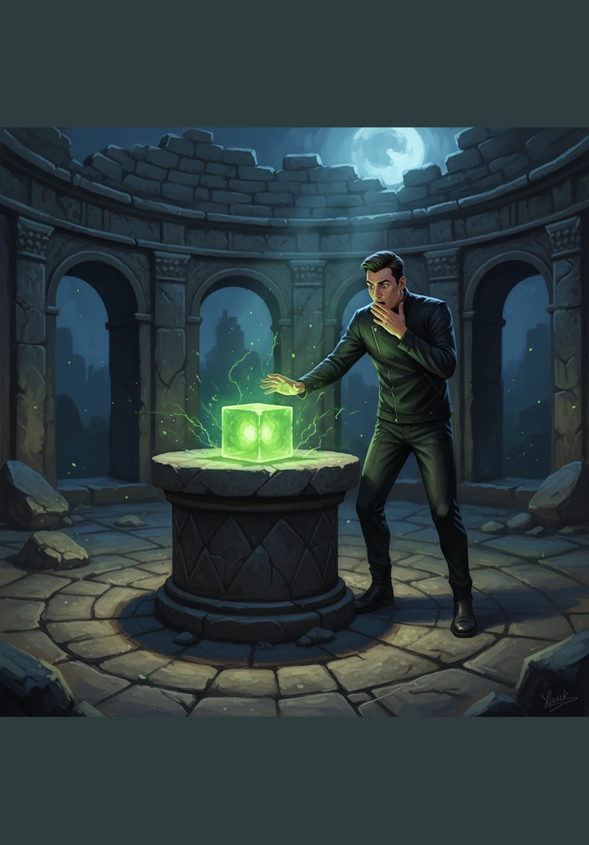 The edges of the lime-green monogram begin to emit a soft, subtle glow. This minimal lighting adds a sense of depth to the flat design, making it pulse with a high-end vibe.