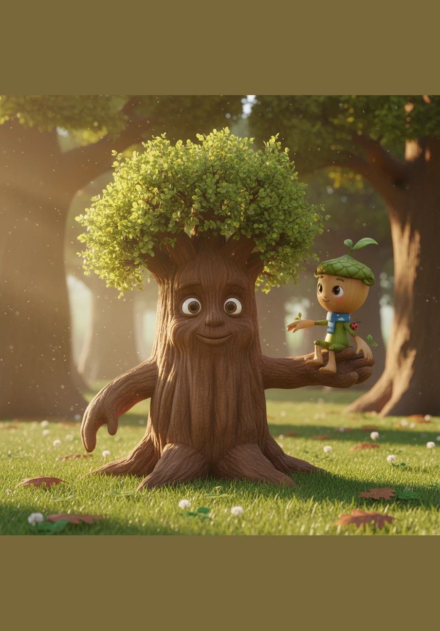 Beside him stood Barnaby, a wise old oak tree with bark like wrinkled velvet and branches that cradled the stars. Barnaby looked down with a gentle rustle of his leaves and whispered for Pip to be still.