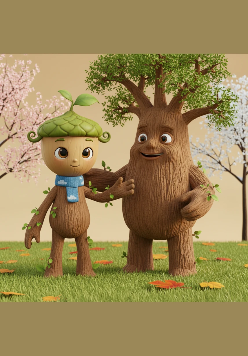 Seasons passed, and Pip continued to grow at his own gentle pace, standing tall and proud beside Barnaby. He finally understood that growing up is a beautiful journey, not a race to the finish line.