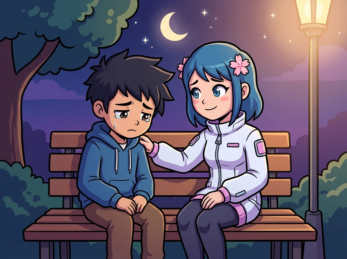 ある夜、ケンタは悲しい気持ちになりました。ユメはケンタの話を聞き、優しい言葉で励ましてくれました。ケンタは心が温かくなりました。