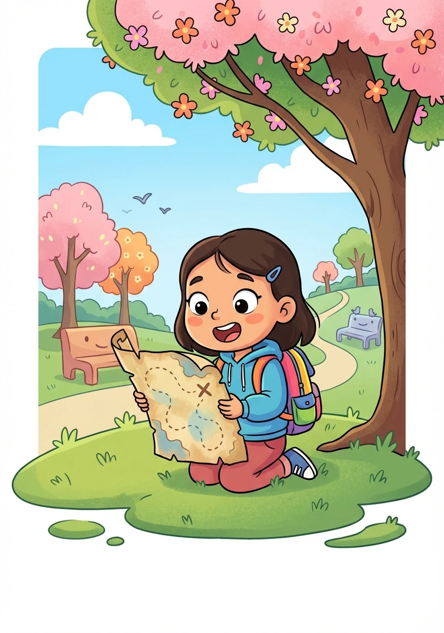 Однажды, гуляя по парку имени Первого Президента, Алтынай нашла старинную карту. На карте был изображен секретный маршрут по Актобе.