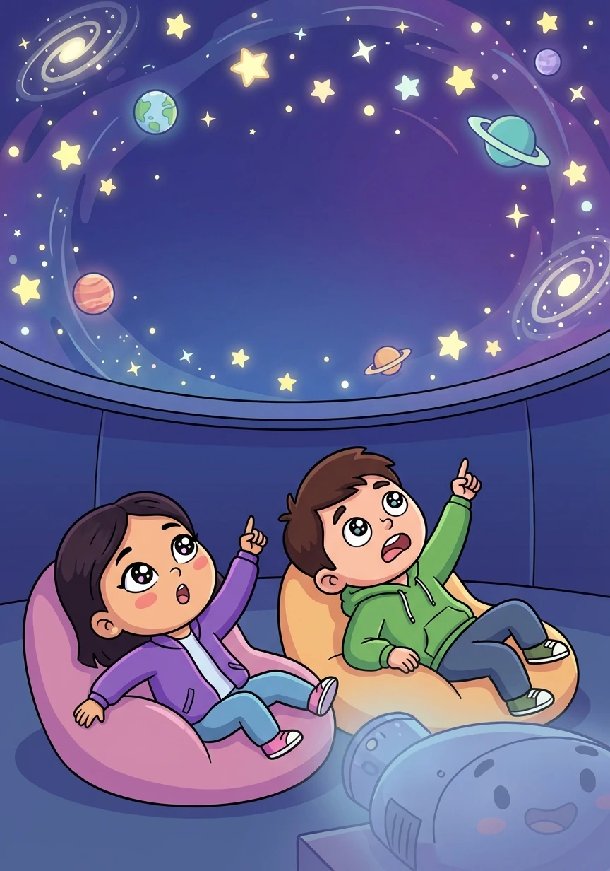 Следующей остановкой стал Актюбинский областной планетарий. Они смотрели на звезды и мечтали о далеких галактиках.