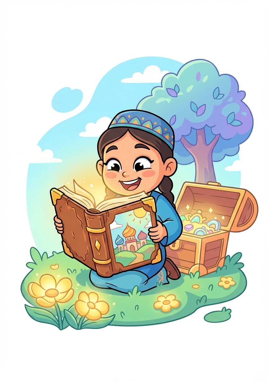 В конце своего путешествия они нашли сокровище, указанное на карте - старинную книгу сказок об Актобе. Эта книга стала их любимой.